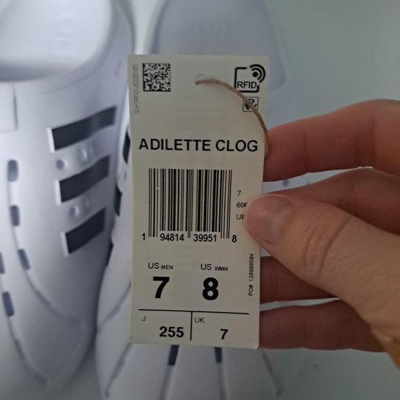 Adidas Adilette Slide Clogs White Mens 7 NWT - Picture 8 of 9